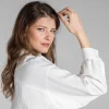 Shop Waargebeurd Verhaal Beline | Seersucker-Blouse Vrouwen Bloezen & Tunieken